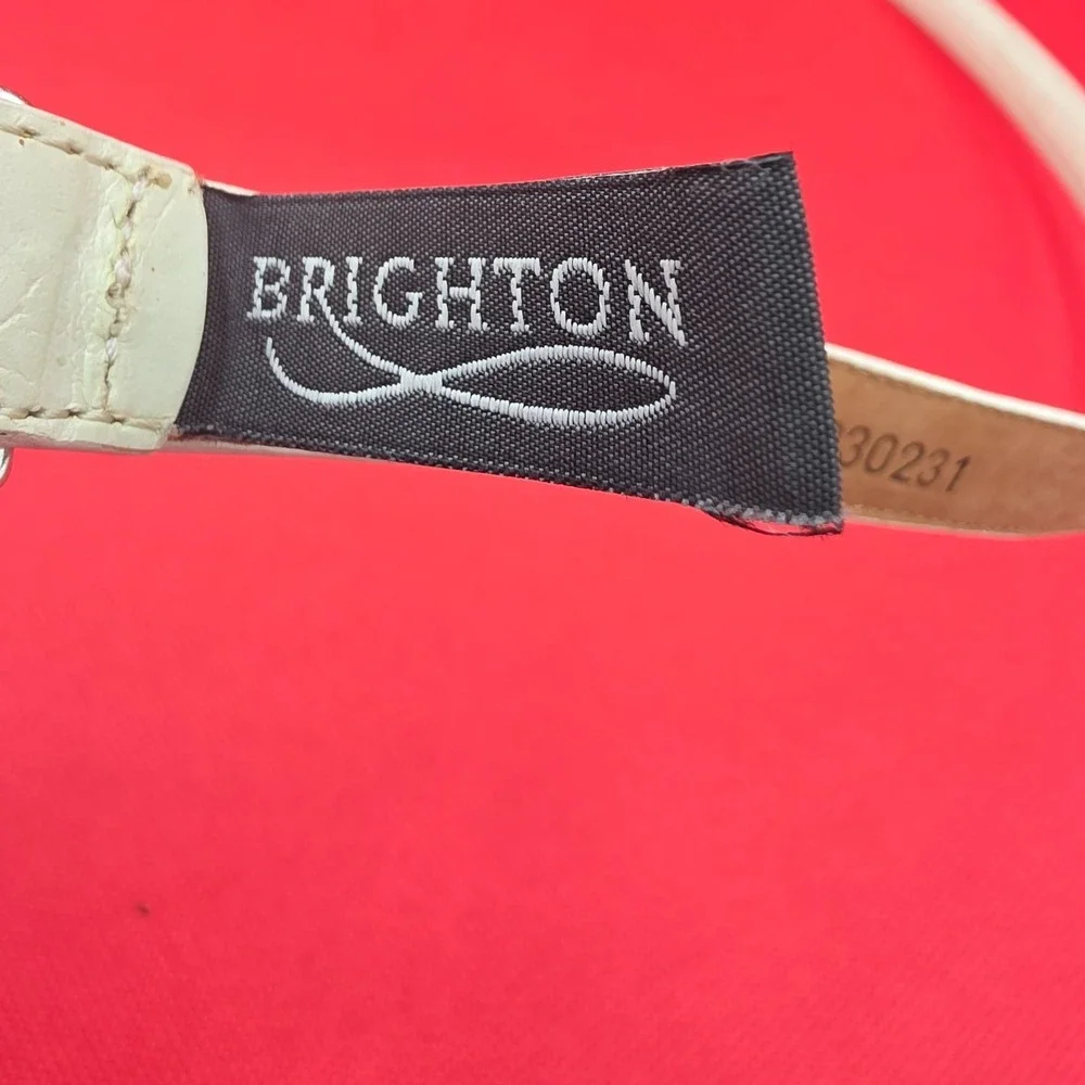 Vintage Brighton Cream Leather‎ Golf-Charmed Belt Size Medium Large 32